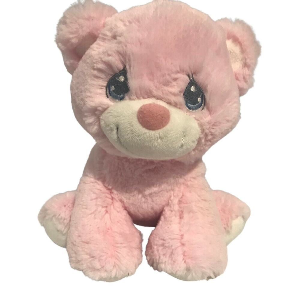Precious Moments Aurora Pink Charlie Bear Plush Teddy Bear Rattle 8" Baby
